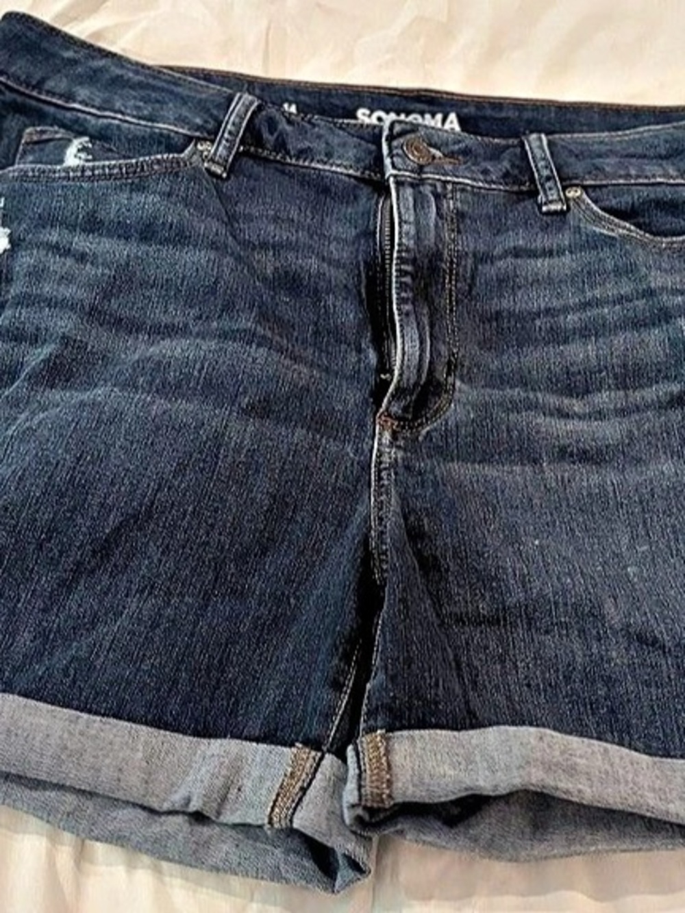 Sonoma Goods For Life Curvy Short Denim Jean Shorts Blue Size 14